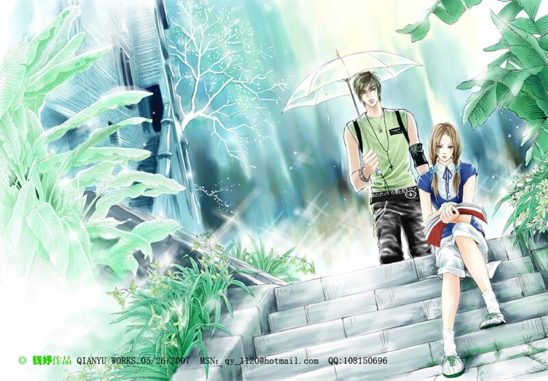 Two Teenagers on Stairs