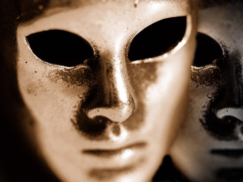 two theatrical masks