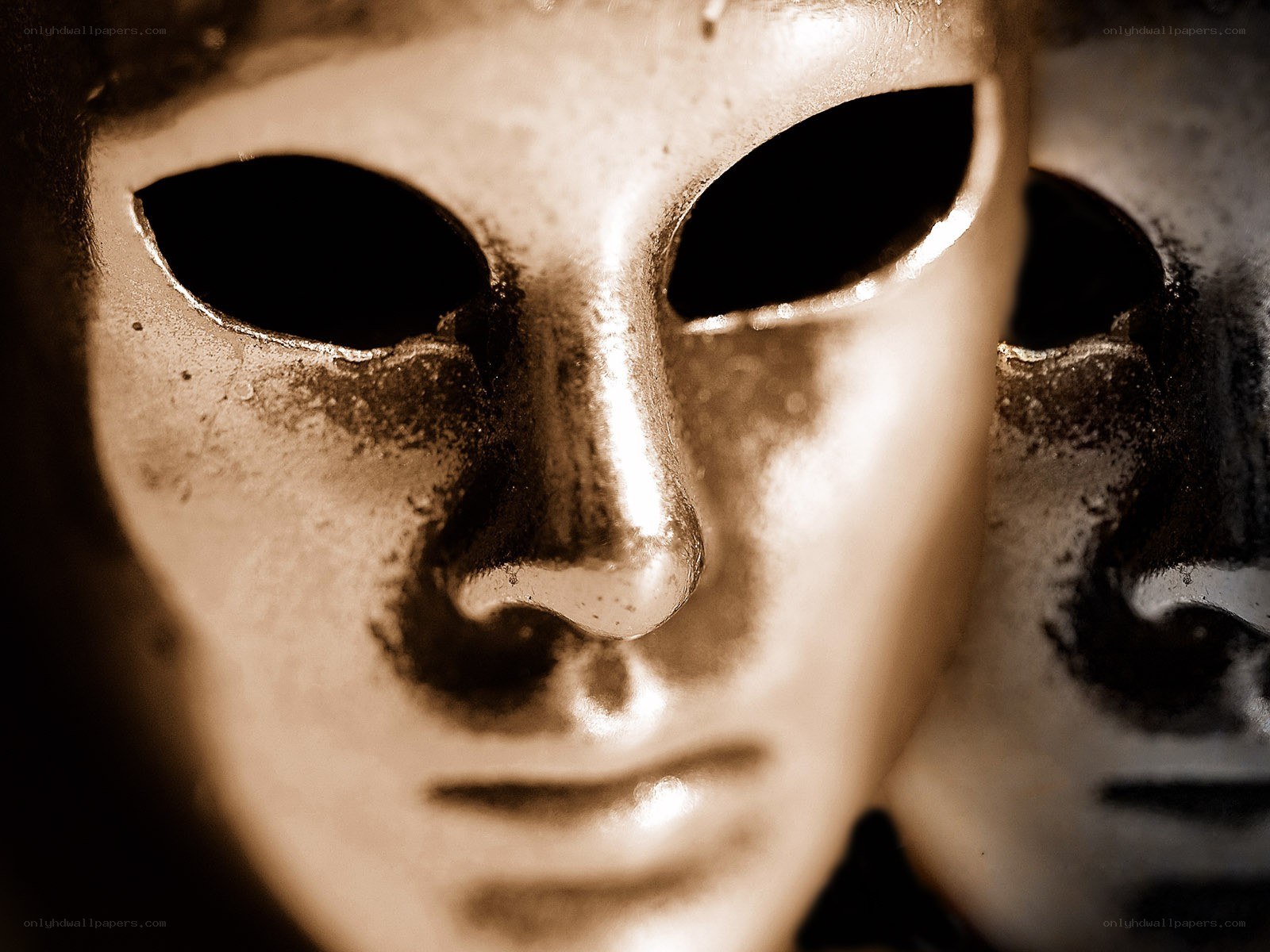 two theatrical masks