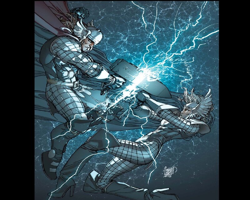 Two Thor Characters Fighting