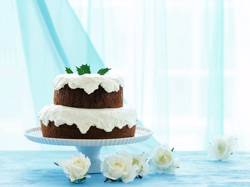Two-tier Chocolate Cake — Blue, Serene