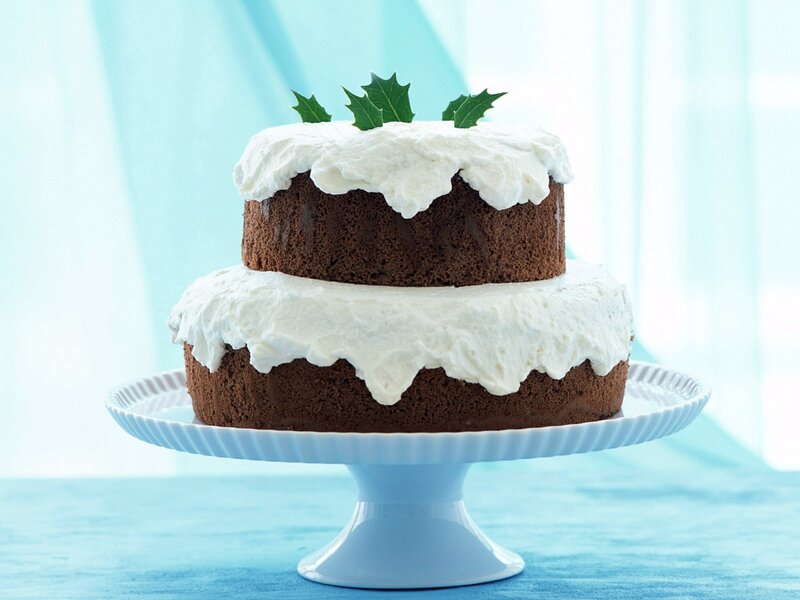 Two-tier Chocolate Cake — Brown, Festive