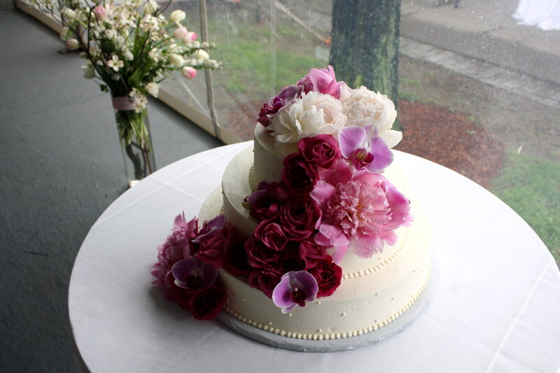 Two-tier Wedding Cake — White, Elegant, Afternoon