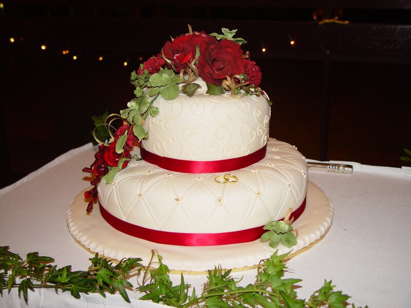 Two-tier Wedding Cake — White, Elegant, Night