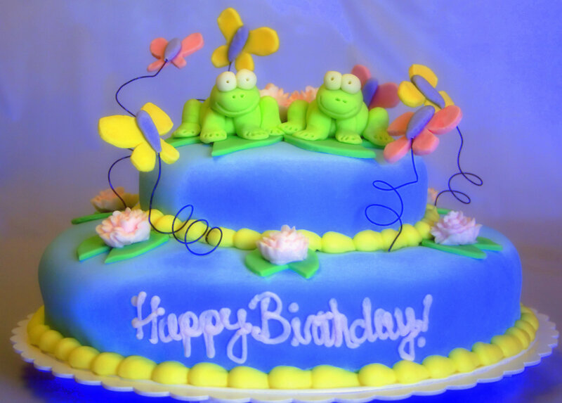 Two-tiered Birthday Cake — Blue