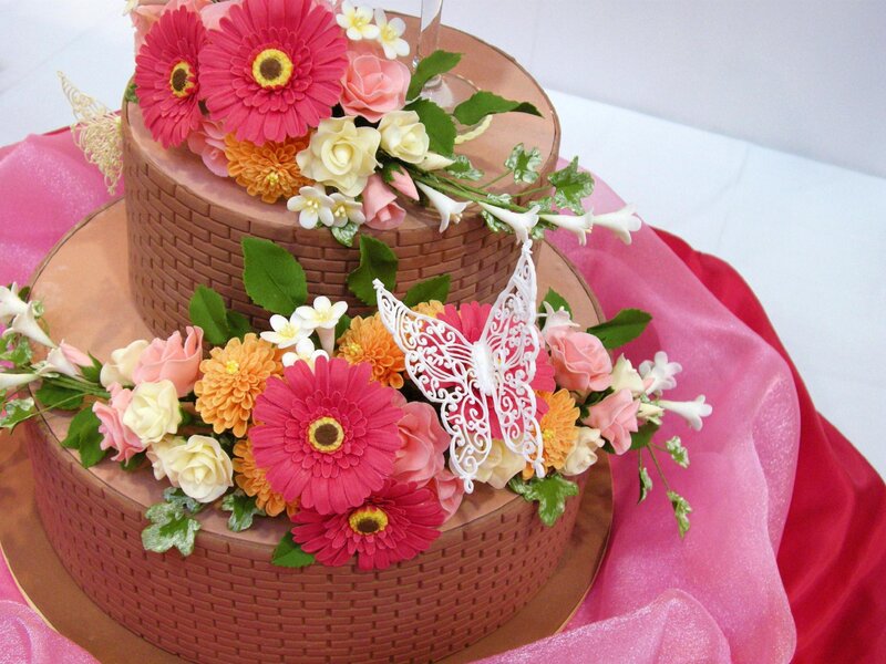 Two-tiered Floral Cake