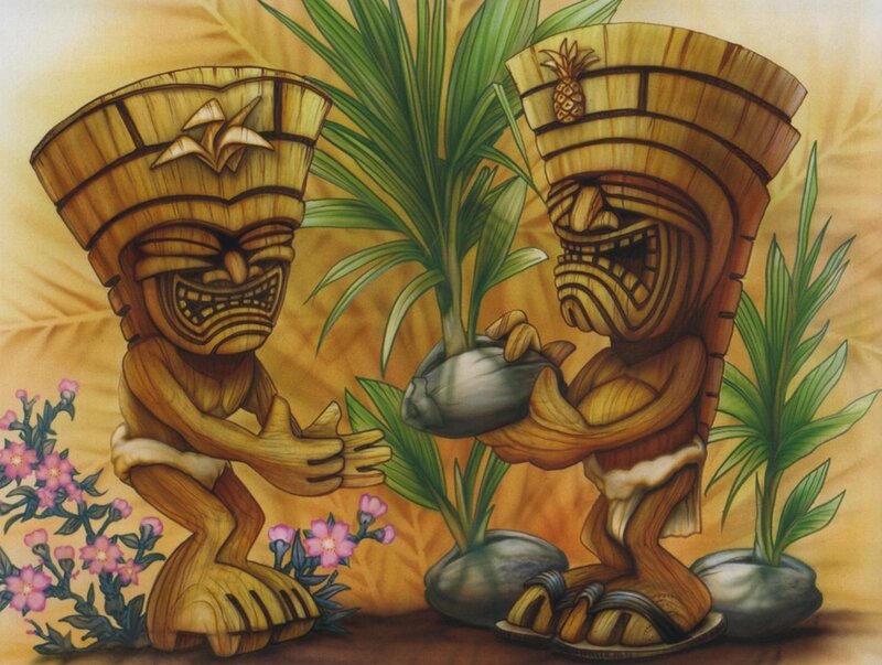 Two Tiki Statues