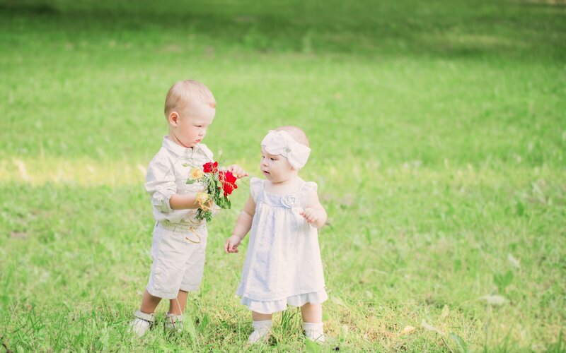 Two Toddlers in Field