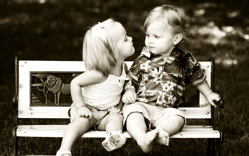 Two Toddlers on Bench
