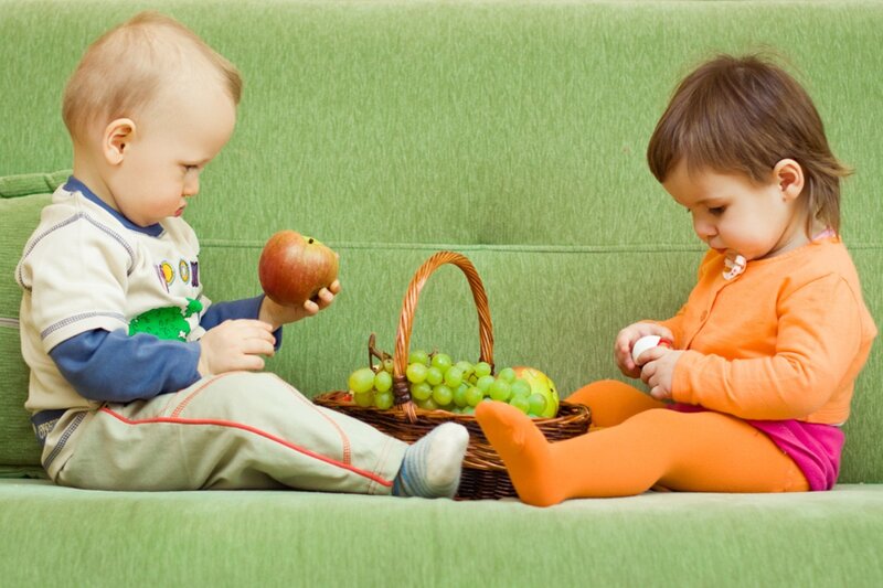 Two Toddlers on Couch