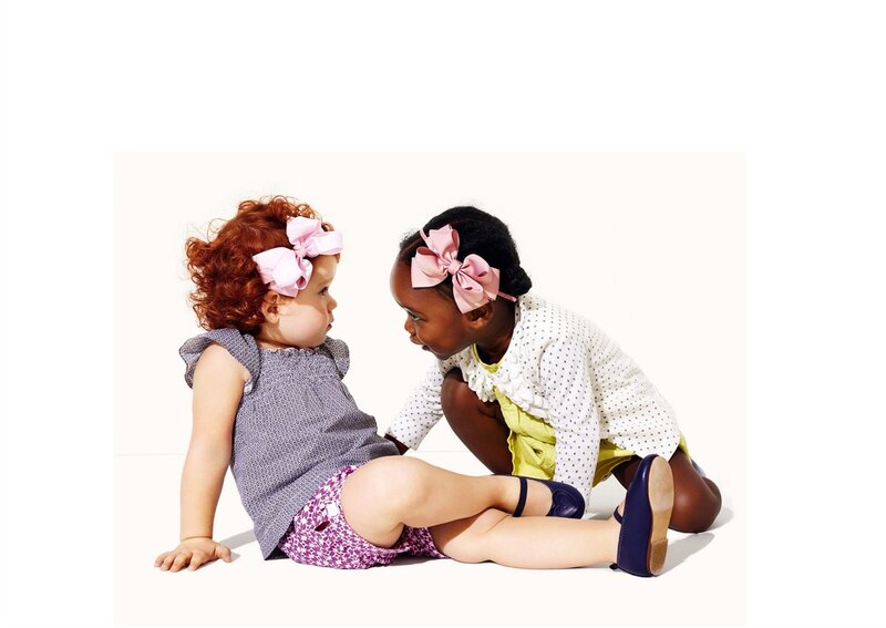 Two Toddlers Sitting — White, Calm