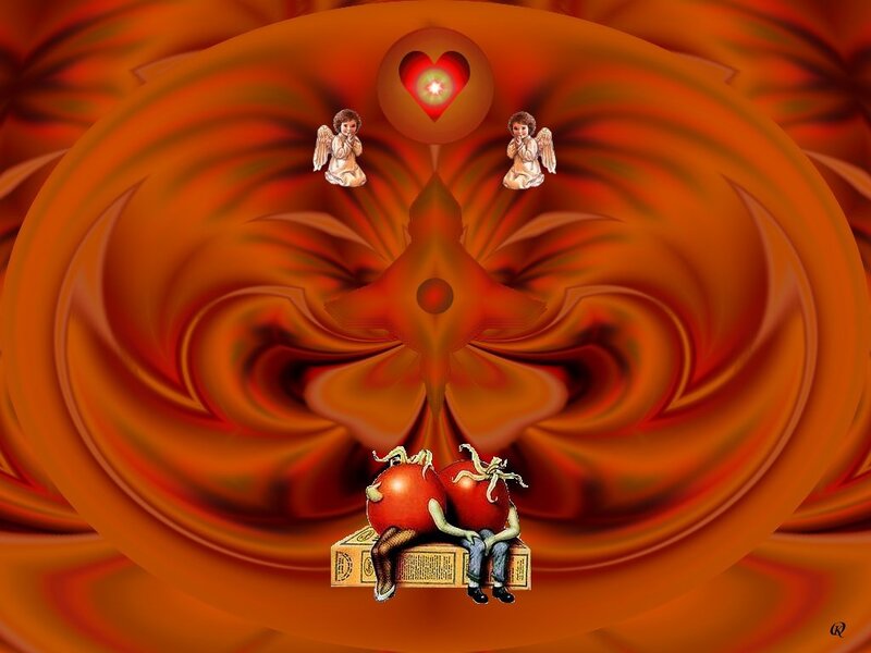 Two Tomato Figures Sitting