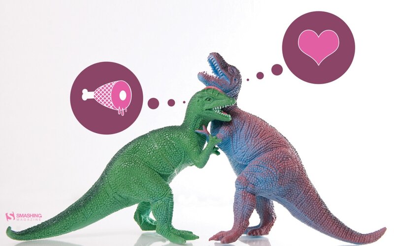 Two Toy Dinosaurs Fighting