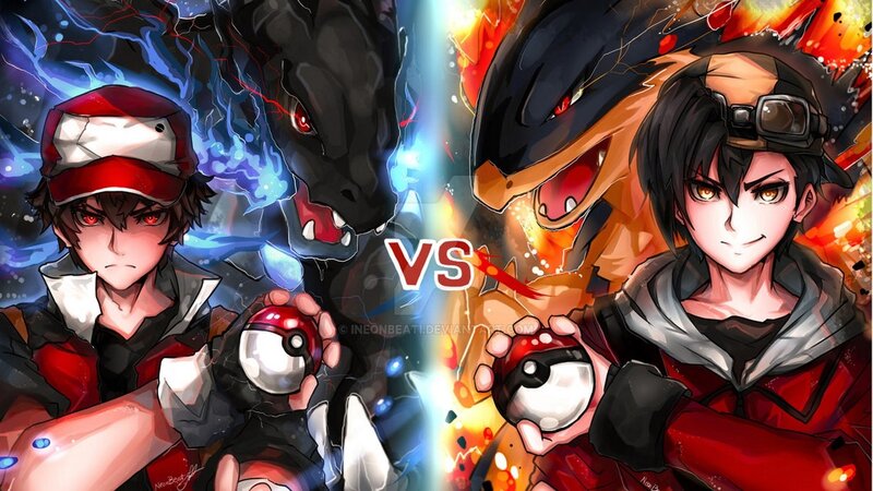 Two Trainers Facing Off — Red
