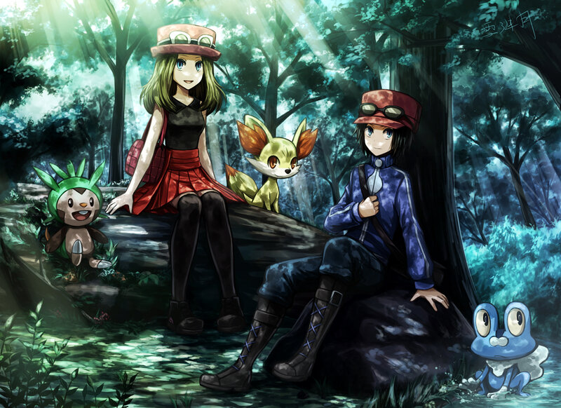 Two Trainers in Forest — Green