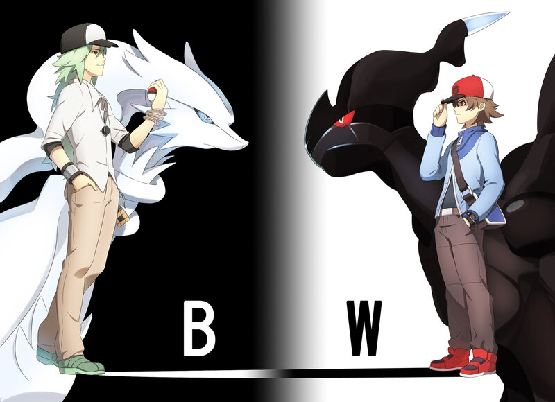 Two Trainers with Pokémon — Black