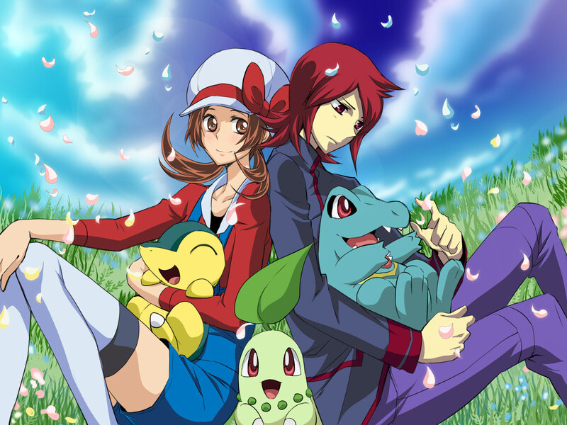 Two Trainers with Pokémon — Blue