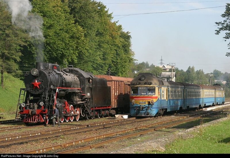 Two trains on parallel tracks