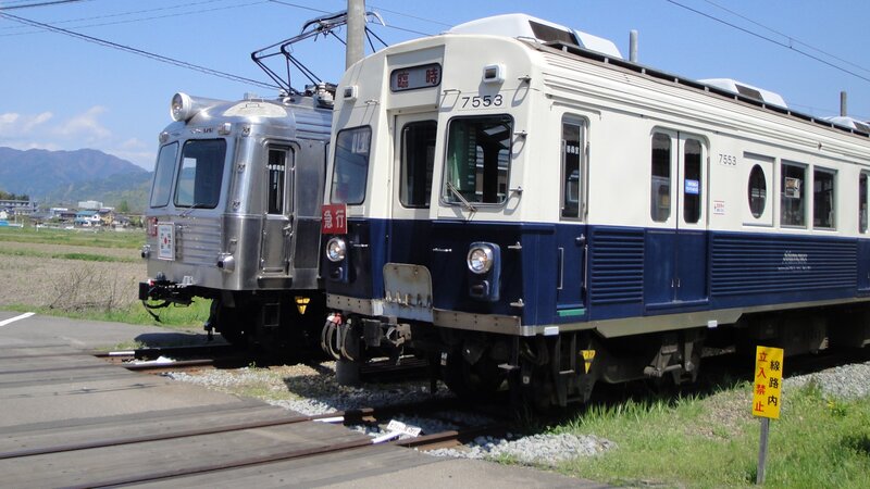 Two Trains on Tracks — White