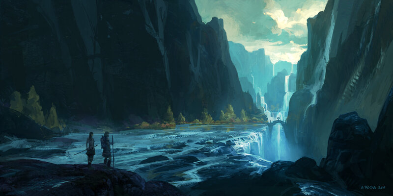 Two Travelers in Canyon