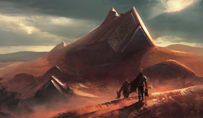 Two Travelers in Desert