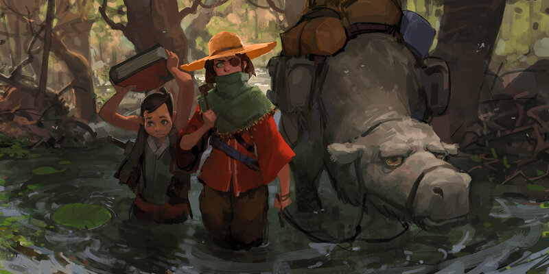 Two Travelers in Swamp