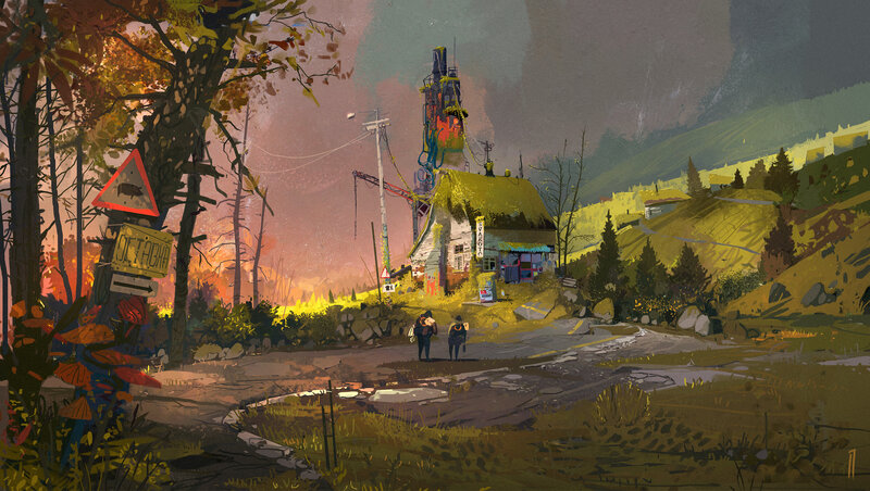 Two Travelers on a Road