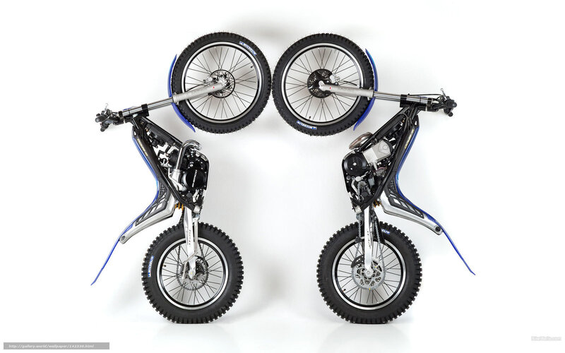 Two trial motorcycles
