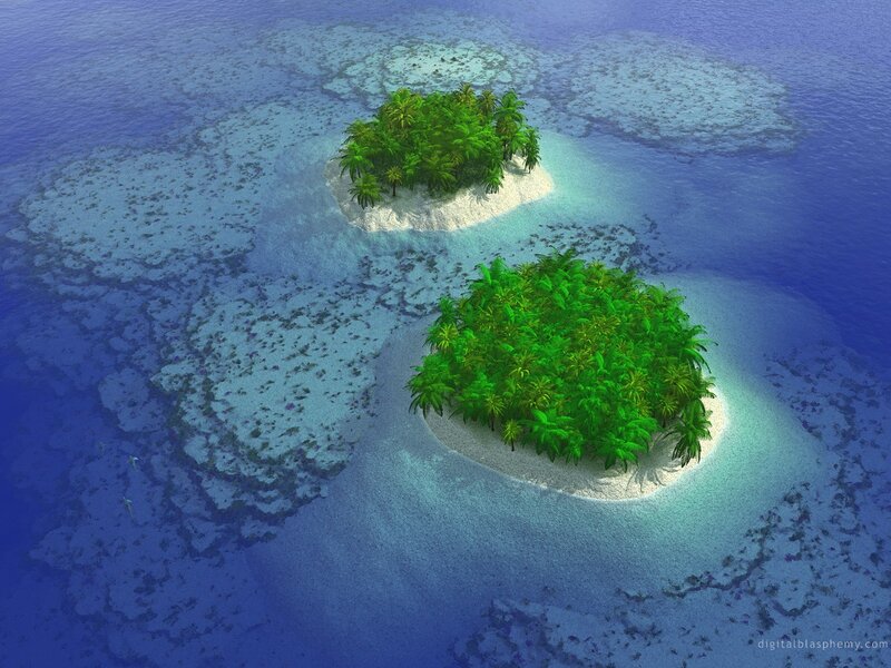 Two Tropical Islands — Blue