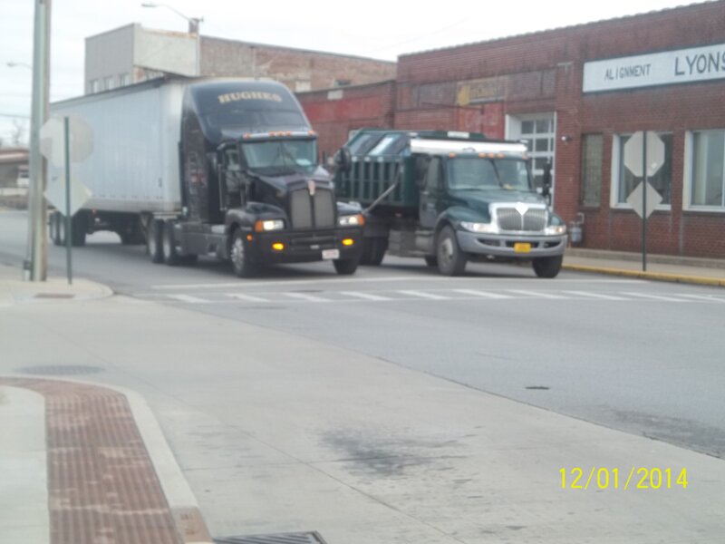 Two Trucks at Intersection