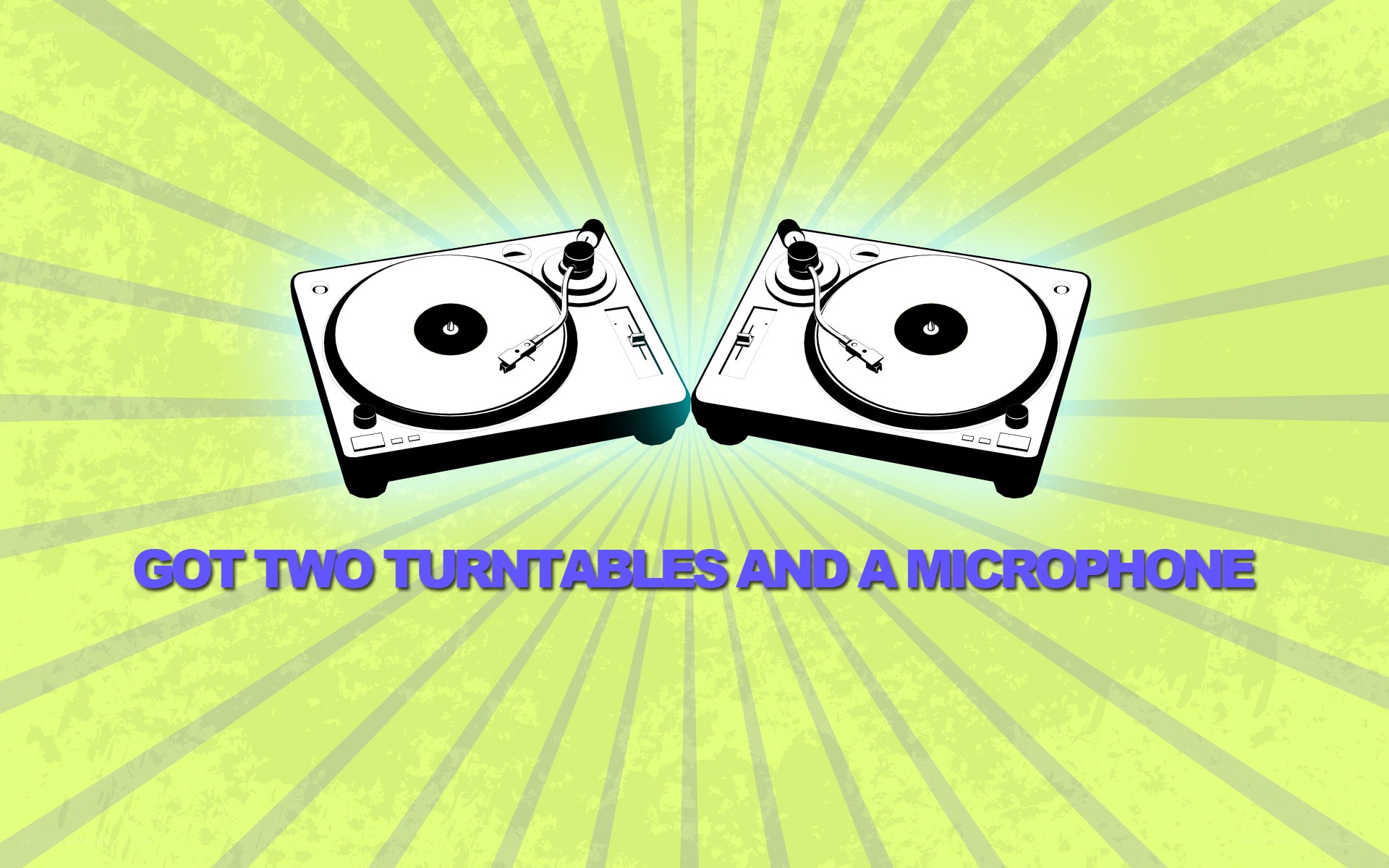 two turntables and a microphone