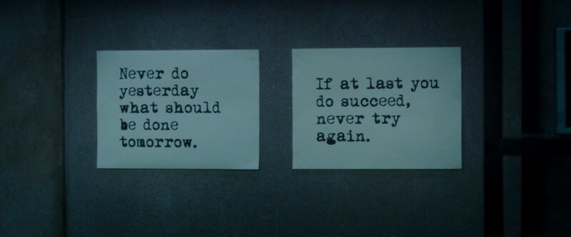 Two Typed Notes on Wall