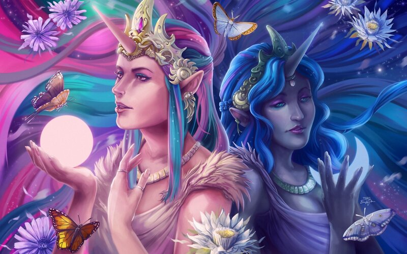 Two Unicorn Women — Purple