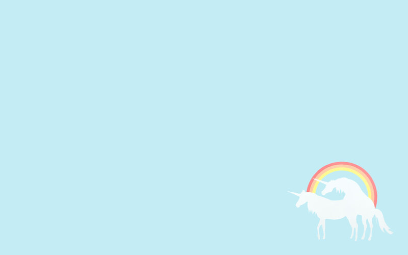Two Unicorns with Rainbow