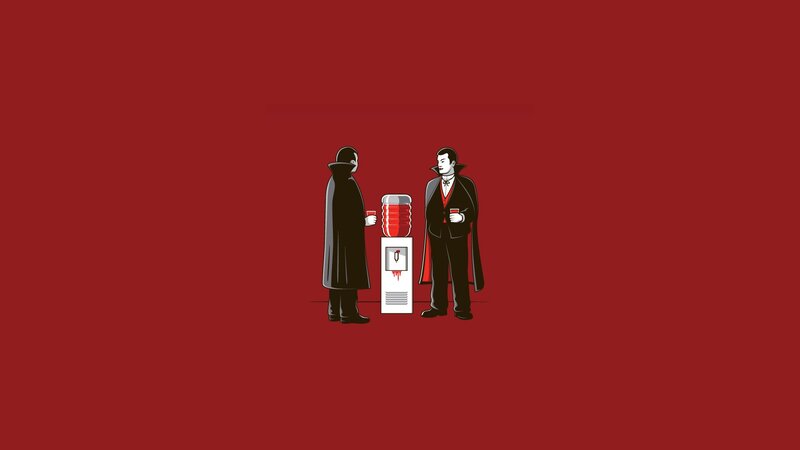 Two Vampires at Water Cooler