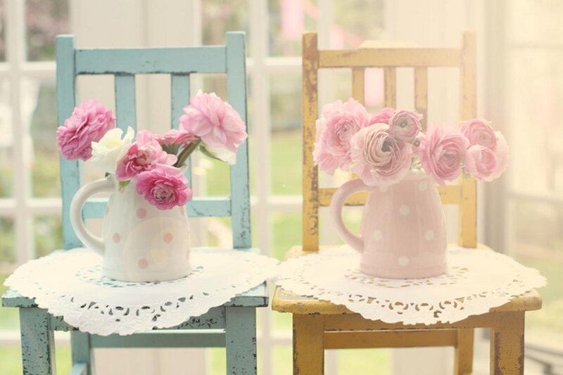 Two Vases with Flowers — Pink