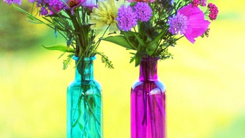 Two Vases with Flowers — Purple