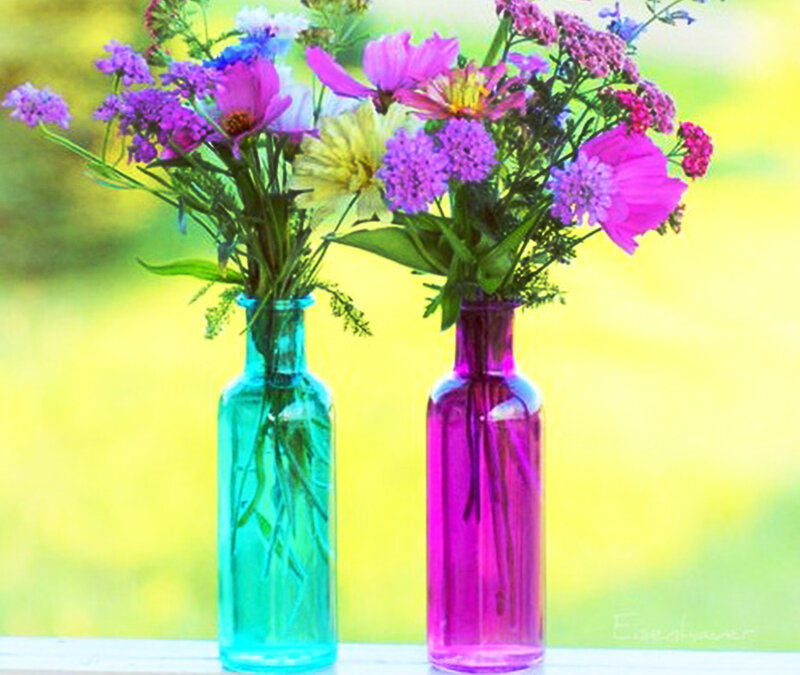 Two Vases with Wildflowers