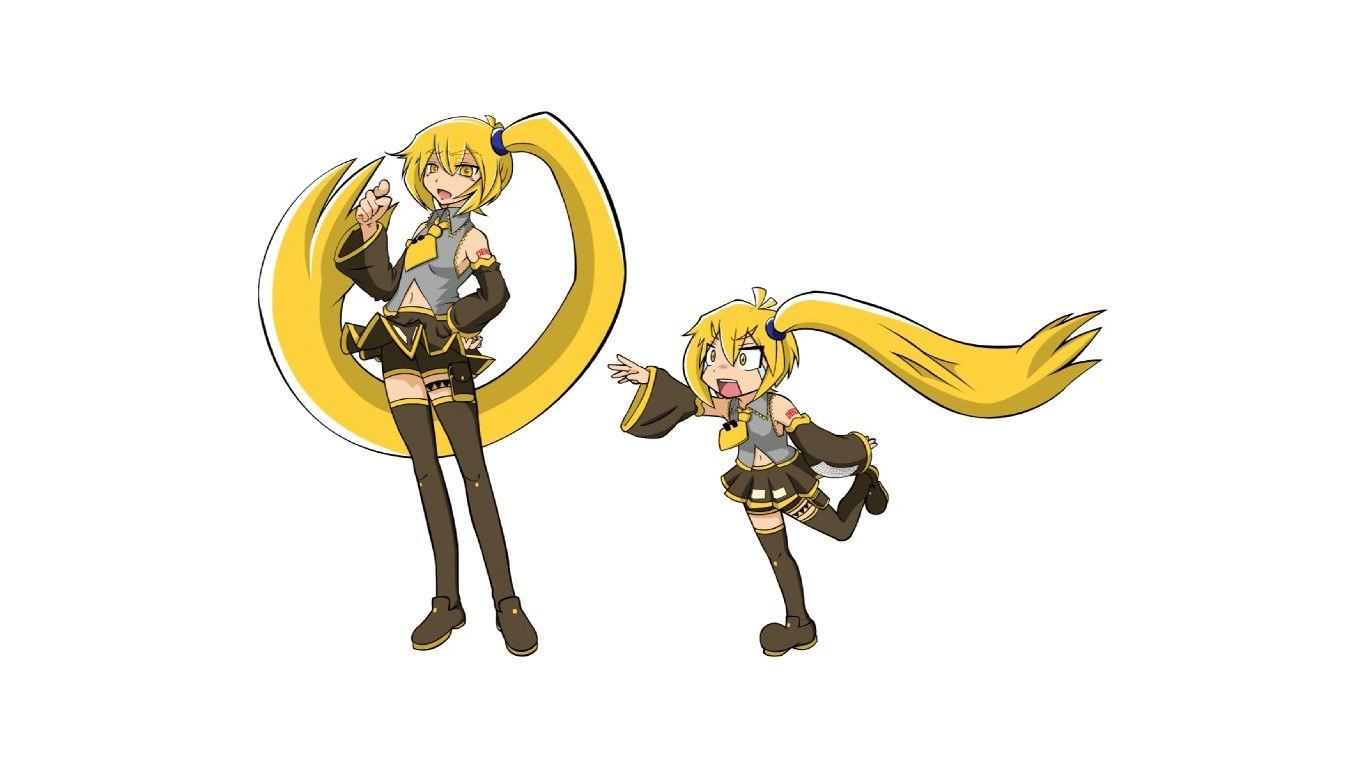 Two versions of a character