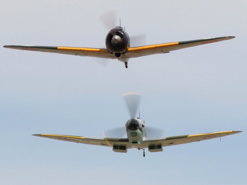 Two Vintage Airplanes — Gray