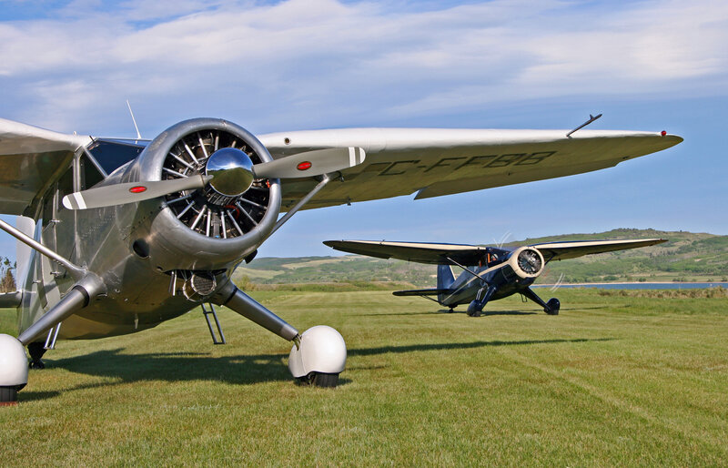 Two Vintage Airplanes — Green