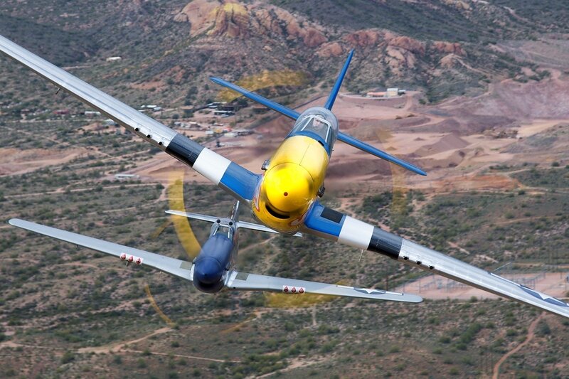 Two Vintage Airplanes — Yellow