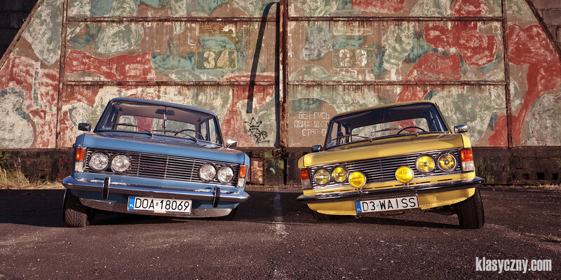 Two Vintage Cars — Blue, Dramatic