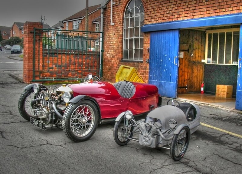 Two Vintage Cars — Red