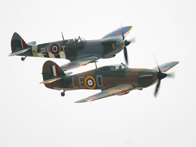 Two Vintage Fighter Planes
