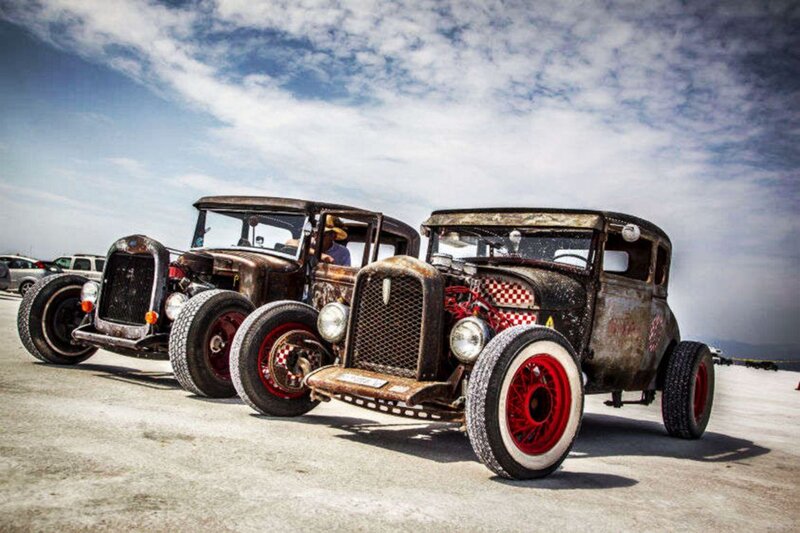 Two Vintage Hot Rods — Gray