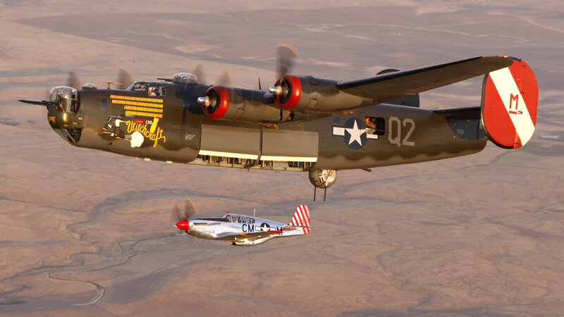 Two Vintage Military Planes — Brown