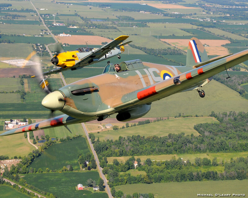 Two Vintage Military Planes — Green