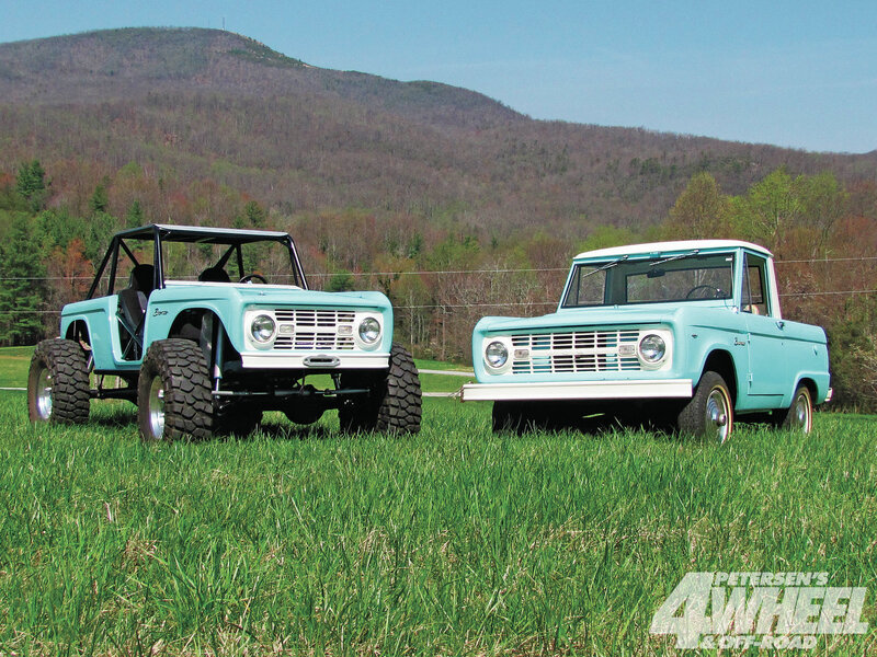 Two Vintage Trucks — Green