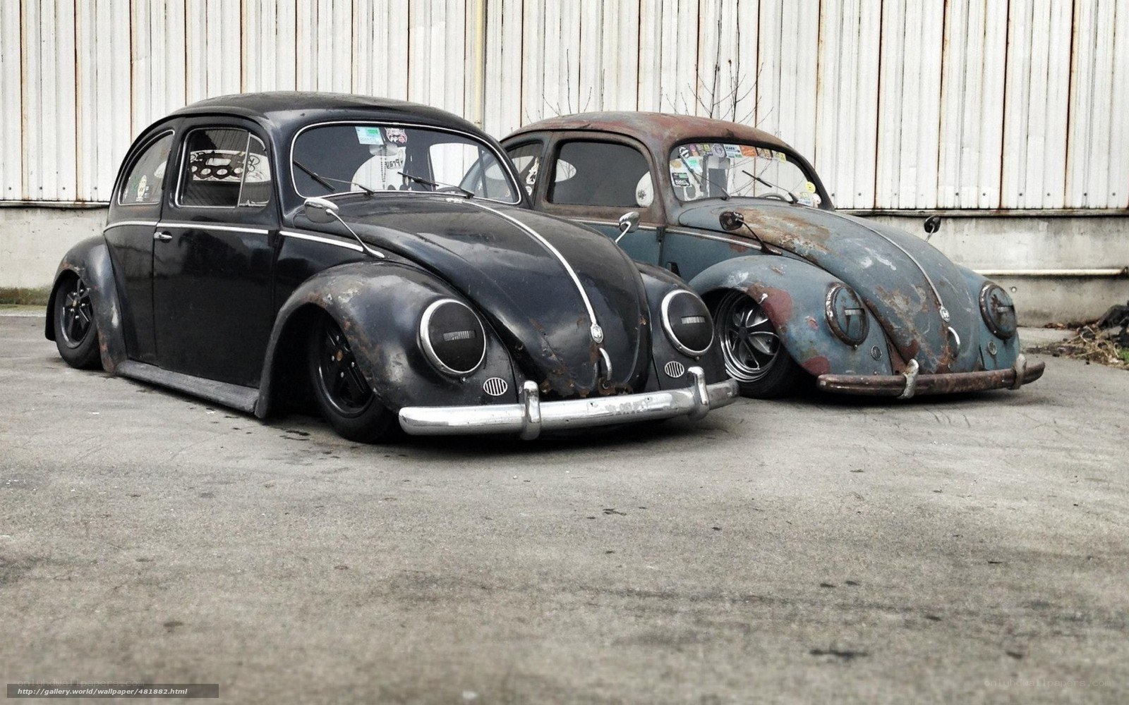 Two vintage Volkswagen Beetles